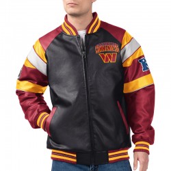 Washington Commanders G-III Faux Varsity Leather Jacket Washington Commanders G-III Faux Varsity Leather Jacket