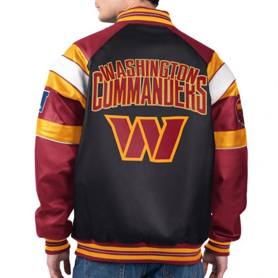 Washington Commanders G-III Faux Varsity Leather Jacket Washington Commanders G-III Faux Varsity Leather Jacket