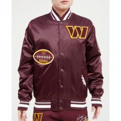 Washington Commanders Old English Classic Rib Satin Jacket