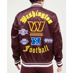 Washington Commanders Old English Classic Rib Satin Jacket