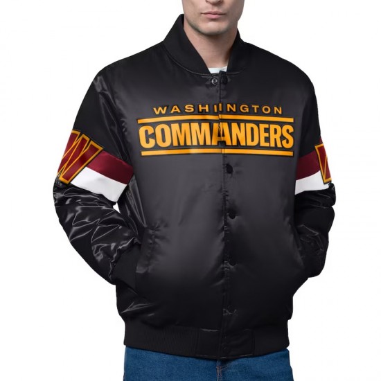 Washington Commanders Triple Option Varsity Satin Jacket