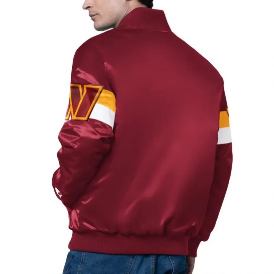 Washington Commanders Triple Option Varsity Satin Jacket