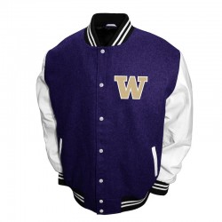 Washington Huskies Graduate Purple and White Varsity Jacket