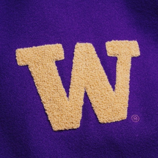 Washington Huskies Purple and Off White Varsity Jacket