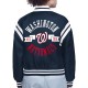 Washington Nationals Printed Logo Varsity Satin Jacket Washington Nationals Printed Logo Varsity Satin Jacket