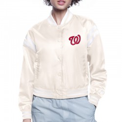 Washington Nationals Printed Logo Varsity Satin Jacket