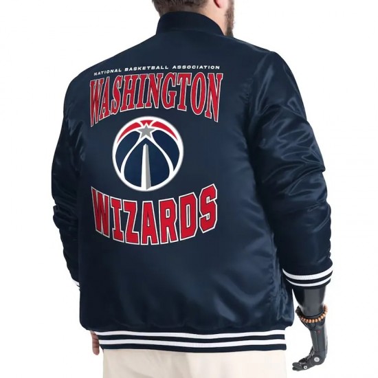 Washington Wizards Adaptive Bold Logo Varsity Satin Jacket