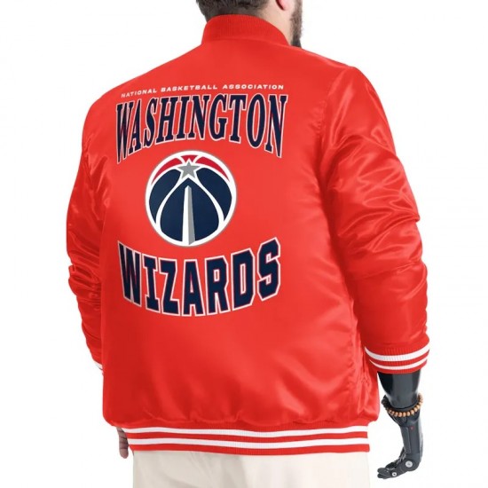Washington Wizards Adaptive Bold Logo Varsity Satin Jacket