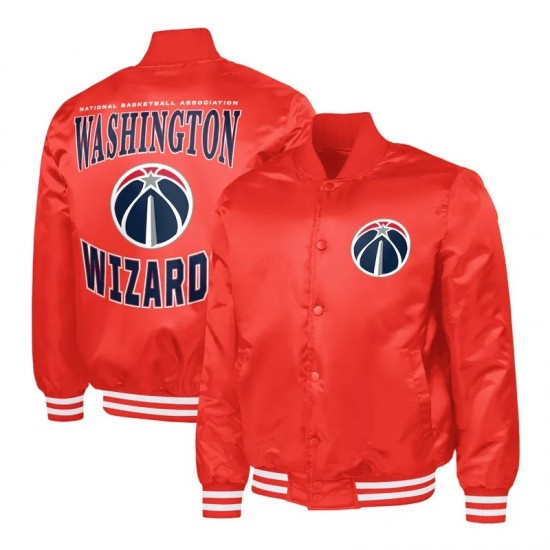 Washington Wizards Adaptive Bold Logo Varsity Satin Jacket