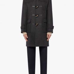 Men's WEIR Grey Hooded Wool Duffle Coat Men's WEIR Grey Hooded Wool Duffle Coat