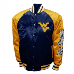 West Virginia Mountaineers The Game Navy Satin Jacket