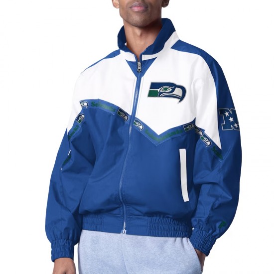 White/Royal Tape II Seattle Seahawks Full-Zip Jacket White/Royal Tape II Seattle Seahawks Full-Zip Jacket