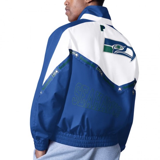 White/Royal Tape II Seattle Seahawks Full-Zip Jacket White/Royal Tape II Seattle Seahawks Full-Zip Jacket