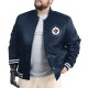 Winnipeg Jets Adaptive Bold Logo Varsity Satin Jacket
