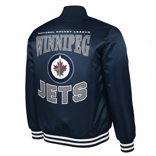 Winnipeg Jets Adaptive Bold Logo Varsity Satin Jacket