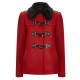 Women’s Toggle Duffle Red Wool Jacket