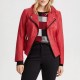 Women’s Vex Zipper Trim Red Leather Jacket Women’s Vex Zipper Trim Red Leather Jacket