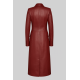 Zendaya Style Burgundy Double-Breasted Leather Trench Coat Zendaya Style Burgundy Double-Breasted Leather Trench Coat