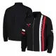 Chicago Bulls Black Stitch Applique Bomber Jacket