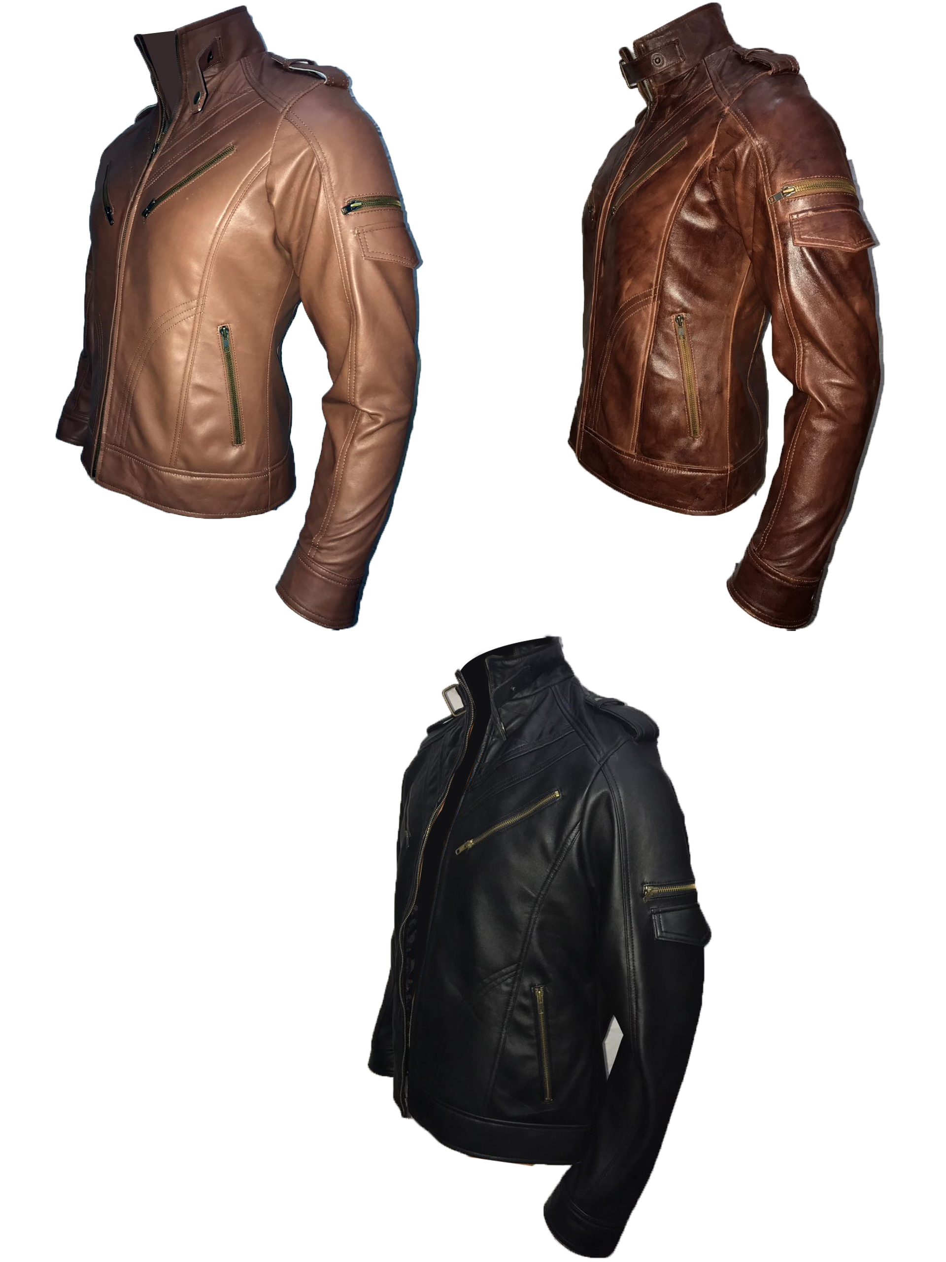New Men S Cafe Racer Slim Fit Biker Vintage Motorcycle Leather Jacket